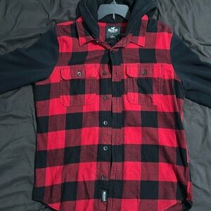 Hollister Flannel with hoodie